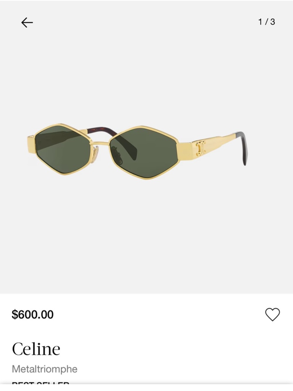 Celine metaltriumphie Sunglasses with leather  bag
